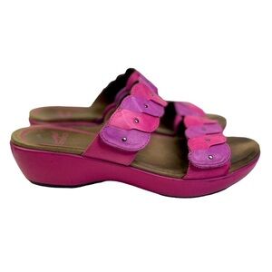Dansko Women’s Pink/Purple Double Leather Strap Sandals